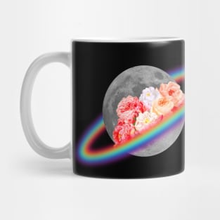 Moon Saturn Floral art Mug